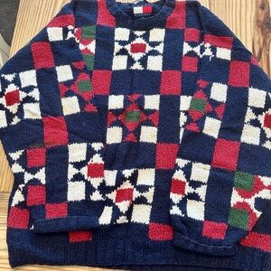 Tommy Hilfiger Colorful Patchwork Crewneck Sweater